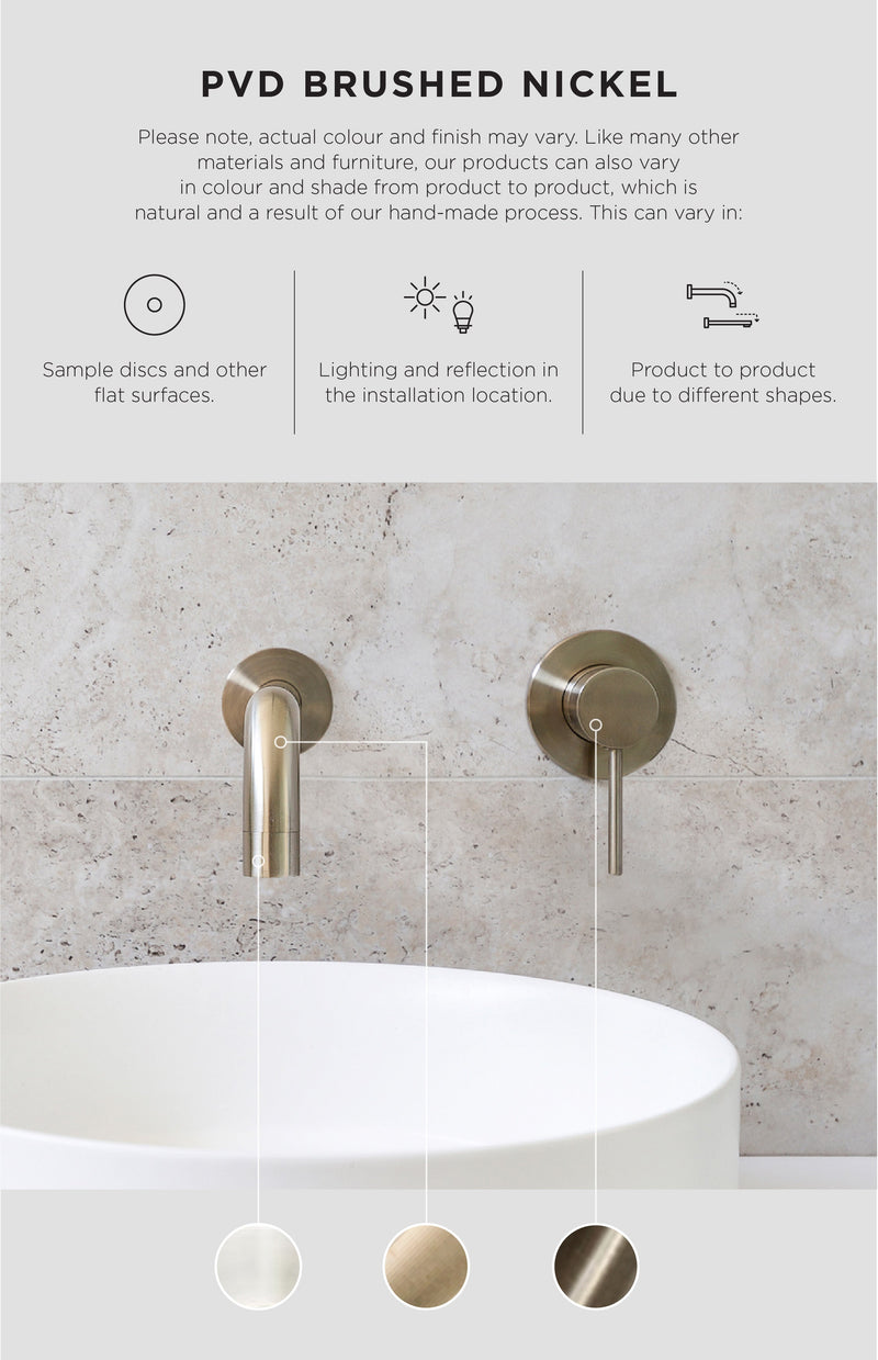Meir Round Wall Shower Arm 400mm - PVD Brushed Nickel