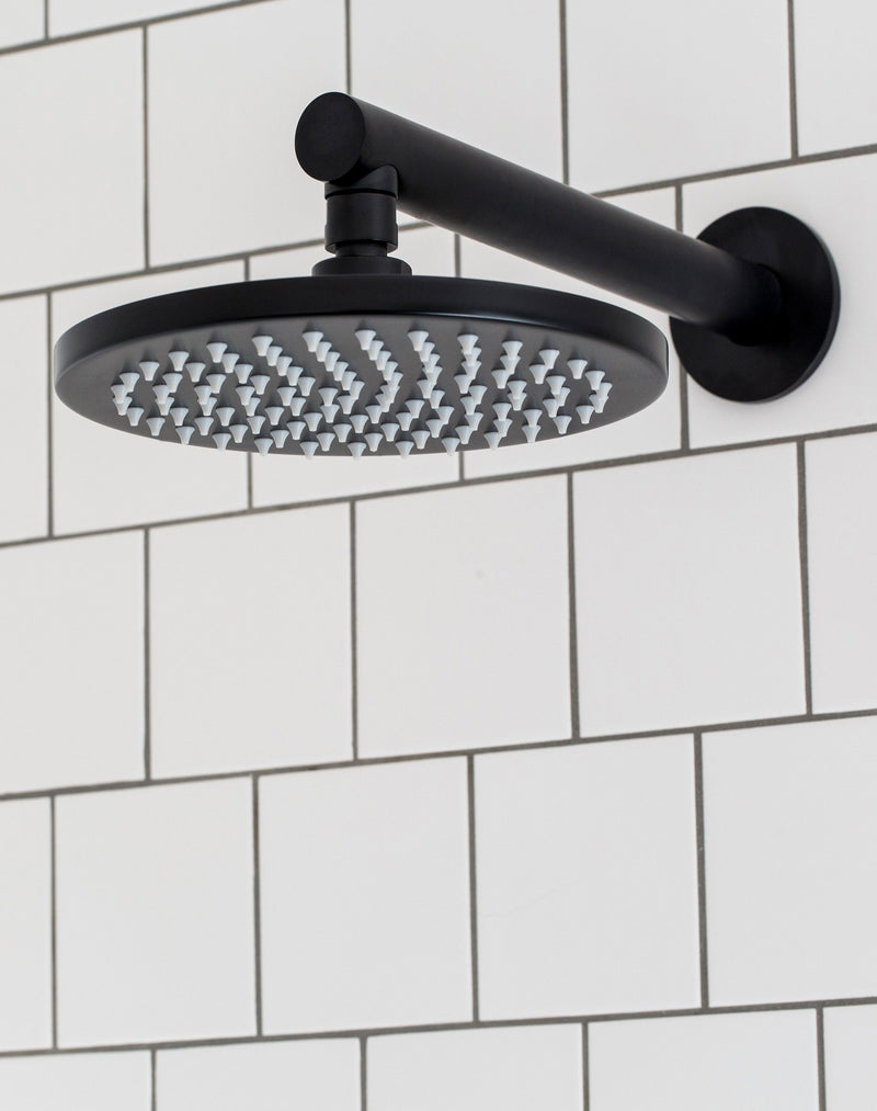 Meir Round Wall Shower Arm 400mm - Matte Black