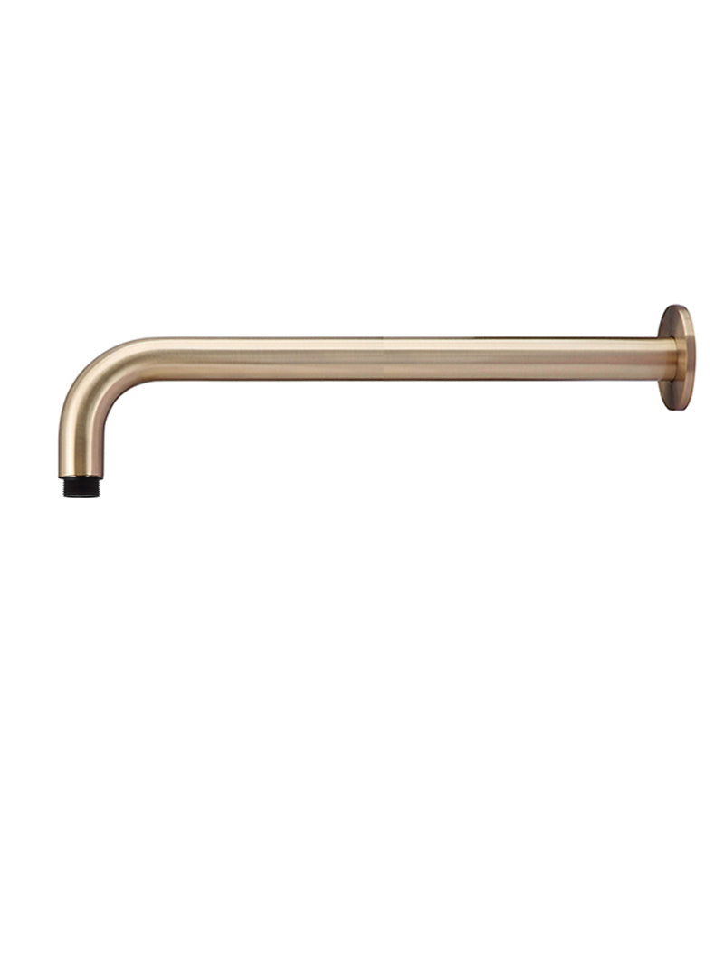 Meir Round Wall Shower Curved Arm 400mm - Champagne