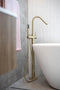 Round Freestanding Bath Spout and Hand Shower - PVD Tiger Bronze