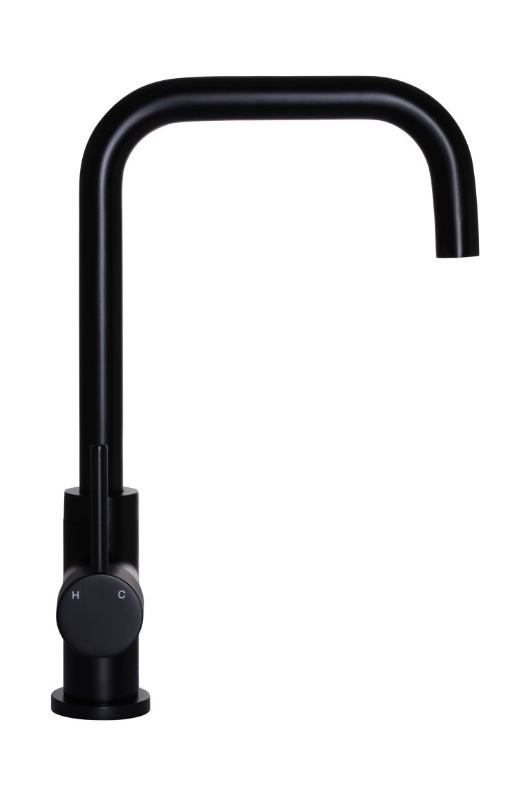 Round Kitchen Mixer Tap - Matte Black