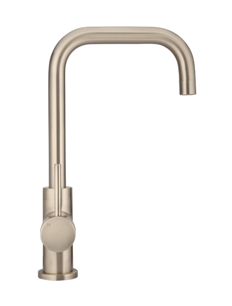 Round Kitchen Mixer Tap - Champagne