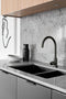 Meir Round Gooseneck Kitchen Mixer Tap with Pinless Handle - Shadow Gunmetal