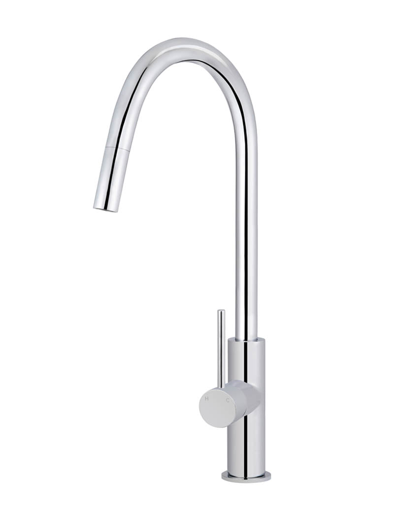 Meir Round Piccola Pull Out Kitchen Mixer Tap - Polished Chrome