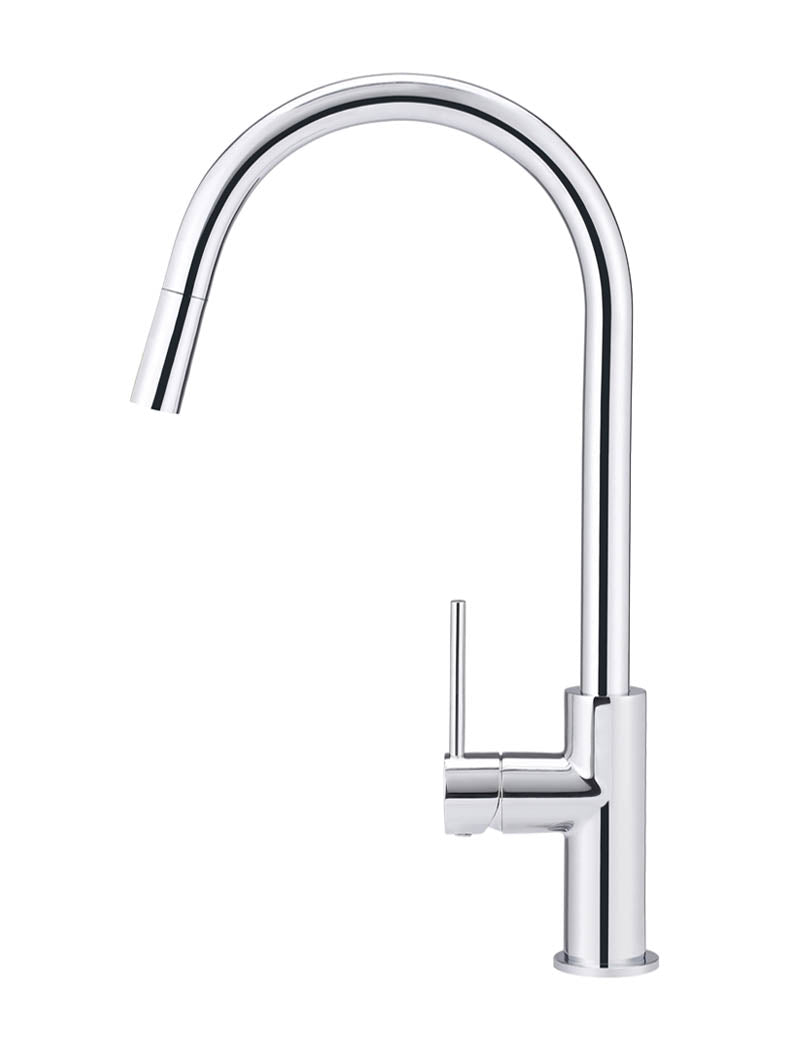 Meir Round Piccola Pull Out Kitchen Mixer Tap - Polished Chrome