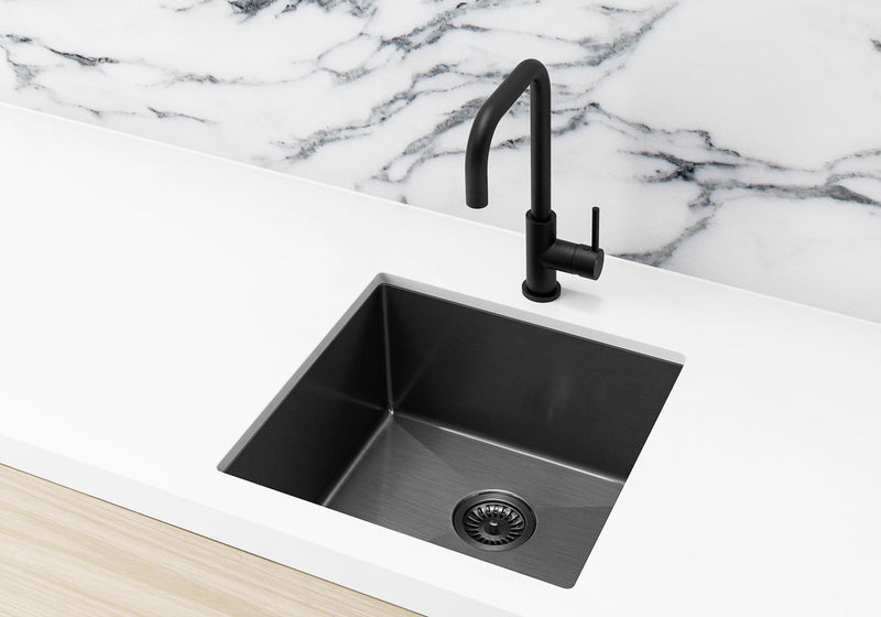 Meir Lavello Kitchen Sink - Single Bowl 450 x 450 - Gunmetal Black