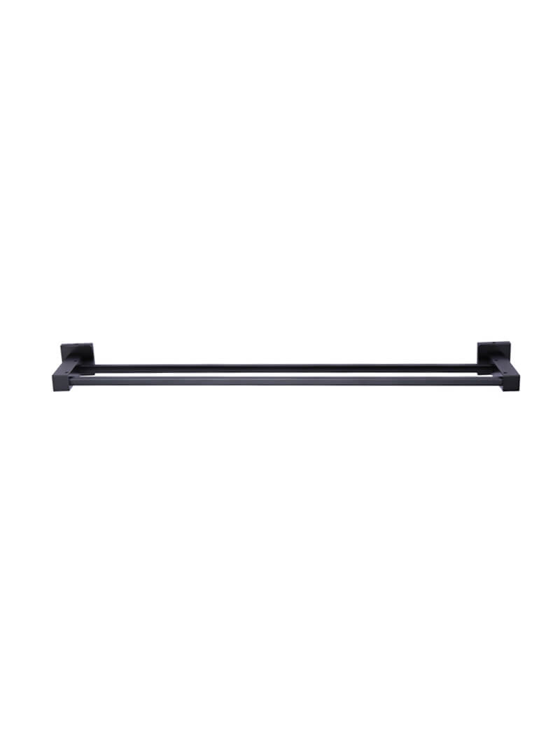 Meir Square Double Towel Rail 600mm - Matte Black