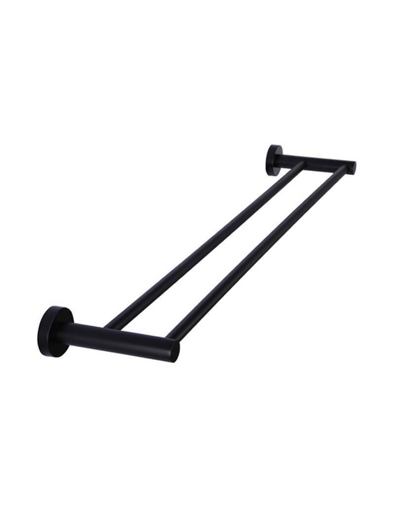 Meir Round Double Towel Rail 600mm - Matte Black