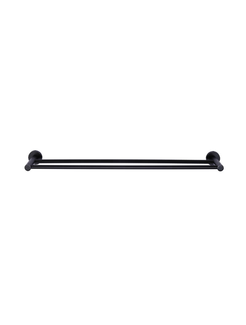 Meir Round Double Towel Rail 600mm - Matte Black