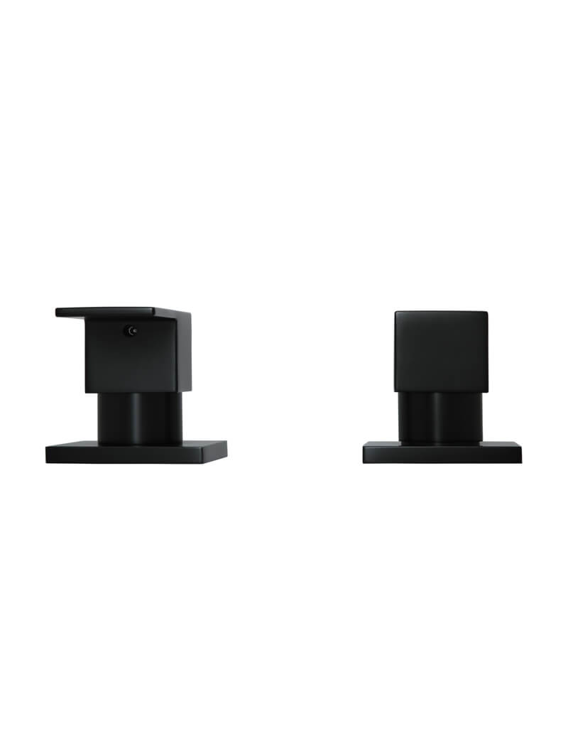 Square Quarter-Turn Wall Top Assemblies - Matte Black