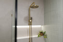 Round Combination Shower Rail, 200mm Rose, Single Function Hand Shower - PVD Tiger Bronze