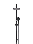 Meir Round Combination Shower Rail, 200mm Rose, Three-Function Hand Shower - Matte Black