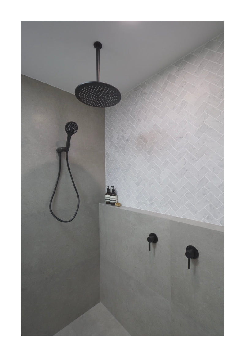 Meir Round Shower Rose 300mm - Matte Black