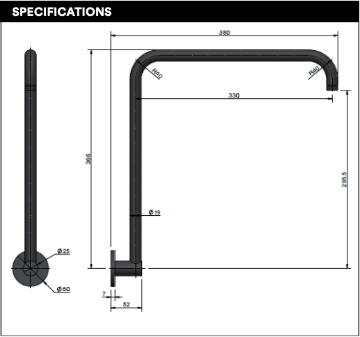 Meir High Rise Shower Arm - Brushed Nickel