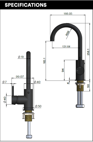 Meir Round Gooseneck Basin Mixer with Cold Start - Brushed Nickel