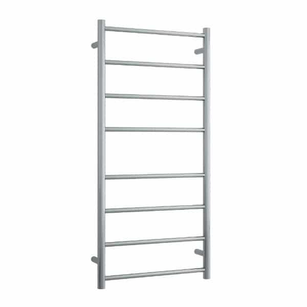 Thermogroup 8 Bar Straight Round Heated Towel Ladder 530mm Brushed Stainless Steel