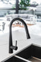 Meir Round Pull Out Kitchen Mixer Tap - Matte Black