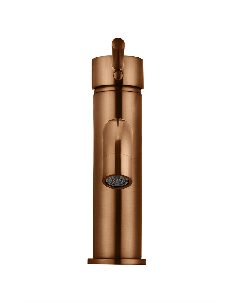 Meir Round Basin Mixer Curved - Lustre Bronze