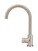 Meir Round Gooseneck Kitchen Mixer Tap with Pinless Handle - Champagne