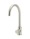 Meir Round Gooseneck Kitchen Mixer Tap with Pinless Handle - PVD Brushed Nickel