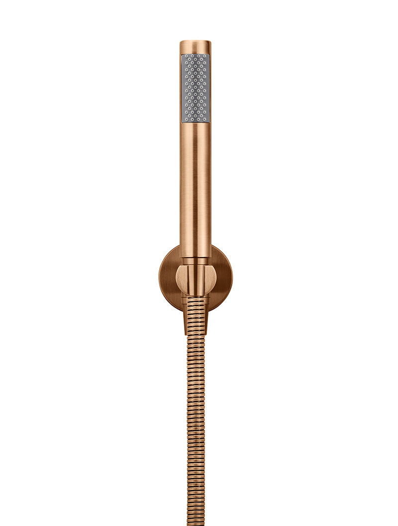 Meir Round Hand Shower on Fixed Bracket - Lustre Bronze