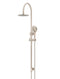 Meir Round Gooseneck Shower Set with 200mm rose, Three-Function Hand Shower - Champagne